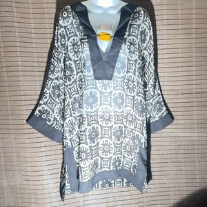 Club z Collection Sheer Black and White Bathing suit cover up. Size medium